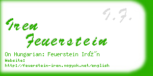 iren feuerstein business card